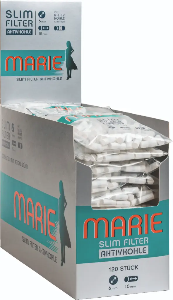 MARIE Slim Filter mit Aktivkohle Ø 6mm