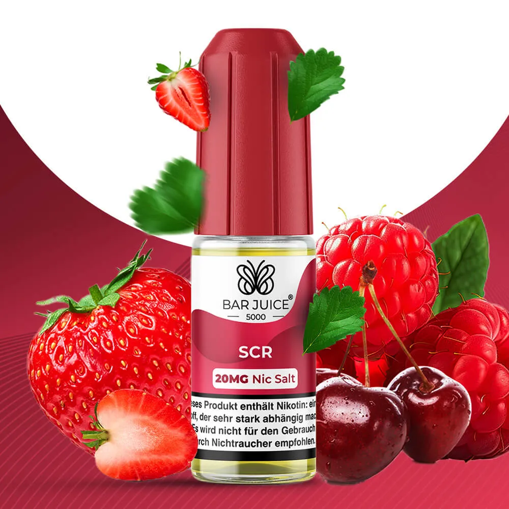 Bar Juice Liquids 10ml 
Strawberry Cherry Raspberry (SCR) 20mg