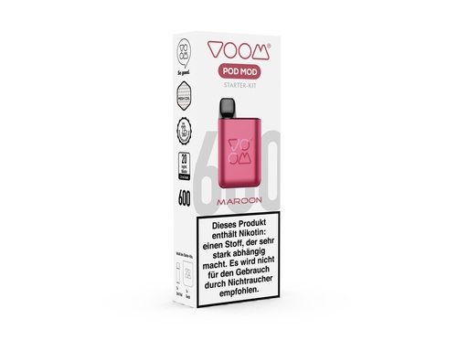 [G-VMB01006] VOOM Pod Mod Starter-Kit Cherry Ice 20mg Maroon (Kopie)